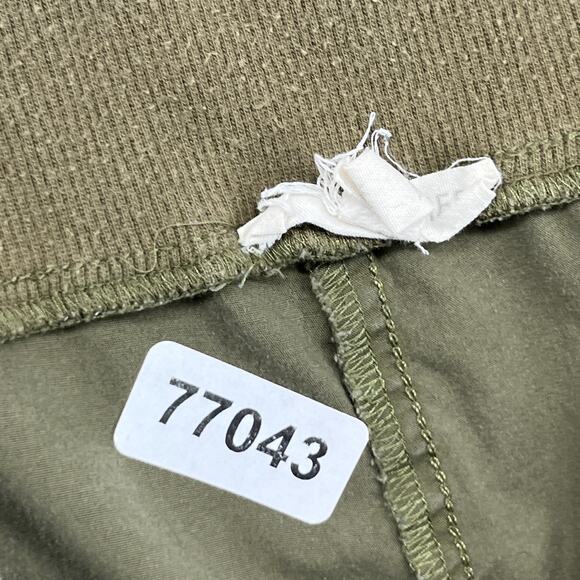 EILEEN FISHER Pants M Stretch Organic Cotton Canvas Tapered Drawstring Green - Picture 14 of 14